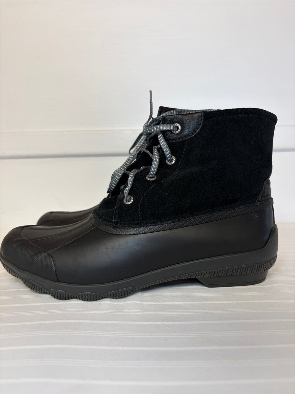 Sperry Syren Gulf Duck Boot Suede Lace Up Rain Snow Ankle Zip Bootie women’s 9
